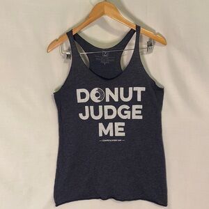 Donut Judge Me Tee T-shirt Tank Top Women's Size medium Athletic Humor
